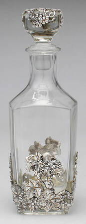 Grape (Aluminum, Hollowware) Metal Overlay Wine Decanter