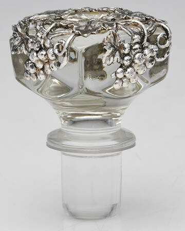 Grape (Aluminum, Hollowware) Metal Overlay Wine Decanter, Stopper Only