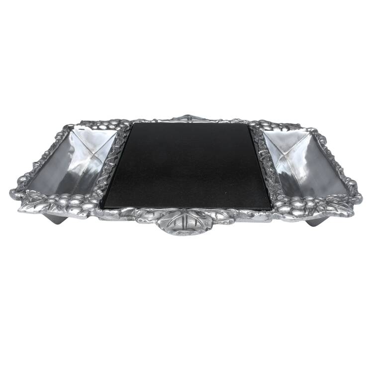 Grape (Aluminum, Hollowware) Cracker Trays with Cheese Board