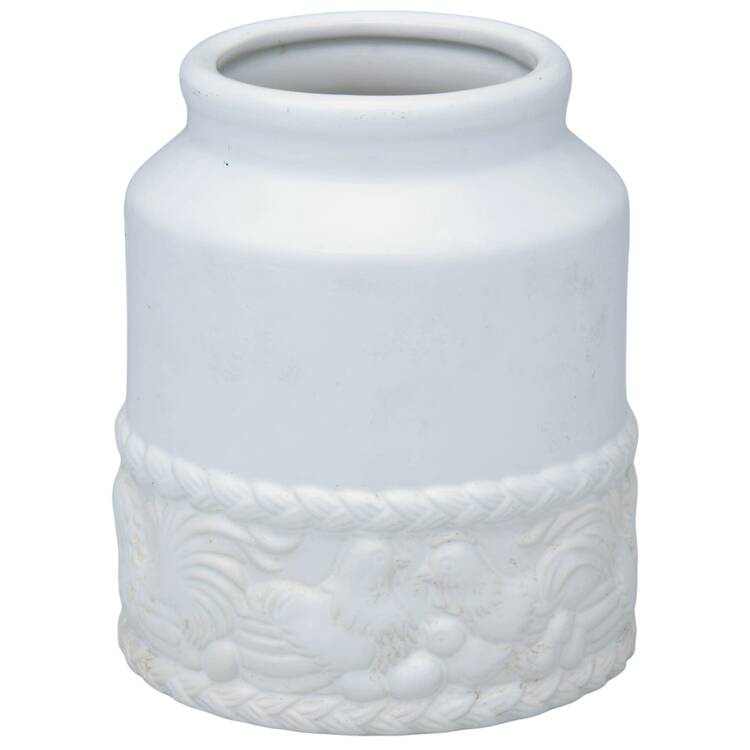 Rooster (Aluminum, Serveware) Small Ceramic Canister No Lid