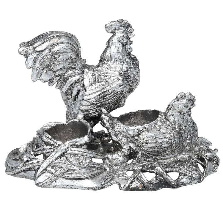 Rooster (Aluminum, Serveware) Metal Stand for Crystal Salt & Pepper Shakers