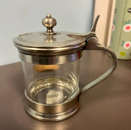 Tavola (Pewter, Hollowware) Sugar Bowl with Hinged Lid