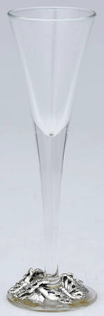 Butterfly (Aluminum, Serveware) Glass Cordial with Metal Stem & Base