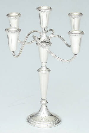 S279 (Sterling, Hollowware) Weighted 5 Light Candelabra