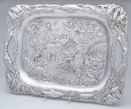 Endangered Kingdom (Aluminum, Hollowware) 19" Rectangular Handled Tray