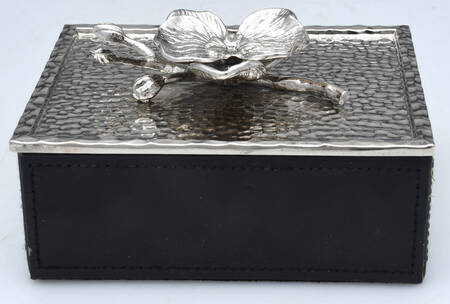 White Orchid (Nickelplate, Hollowware) Jewelry Box & Lid