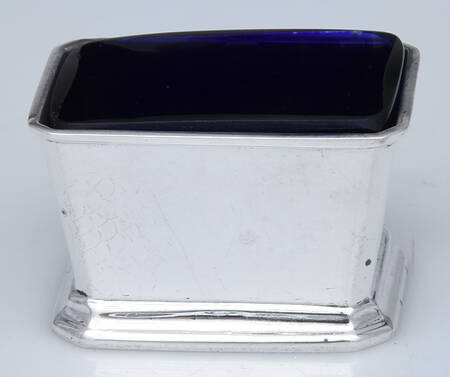 Sterling Hollowware Open Salt Master-W/Cobalt Liner