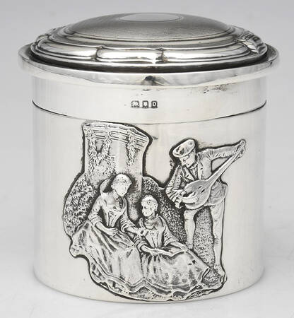 1cr1 (Sterling) Tea Caddy & Lid