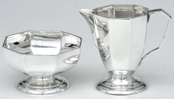 ATN16 (Sterling, Hollowware) Mini Creamer & Open Sugar