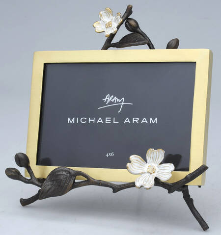 Dogwood Collection (Metal, Hollowware) 4" X 6" Picture Frame with Easel