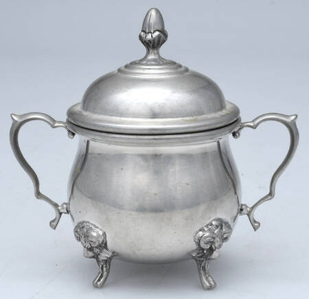 Colonial (Pewter, Hollowware) Sugar Bowl with Lid
