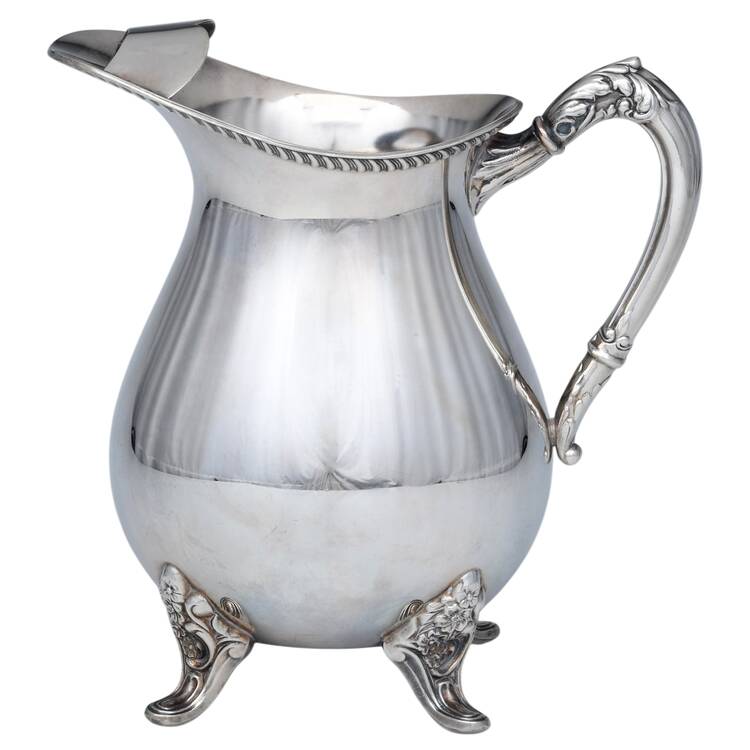 44A (Silverplate, Hollowware) Plated Water Pitcher with Ice Lip