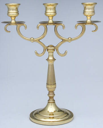 Brass Candlesticks 11" 3 Light Candleabra