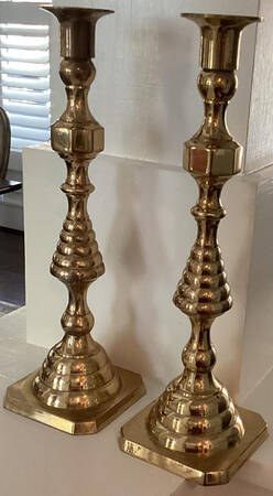 Brass Candlesticks Pair of 12" Candlesticks