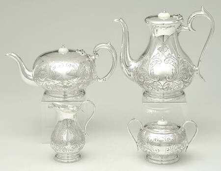 BBS22 (Silverplate, Hollowware) (4 Piece) Silverplate Tea Set