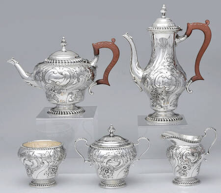 16 (Silverplate, Hollowware) 5 Piece Tea Set (CPBH, TPBH, CR, SU & WB)