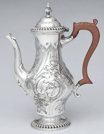 16 (Silverplate, Hollowware) Black Handle Coffee Pot