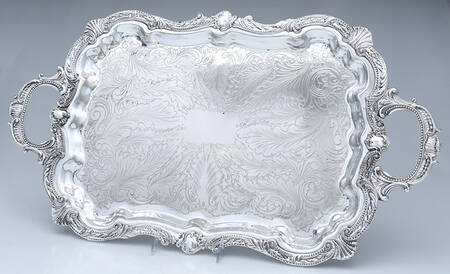 Silverplate Hollowware Footed Silverplate Waiter Tray