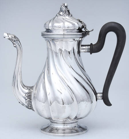 BCC9 (Sterling, Hollowware) Coffee Pot with Wood Handle