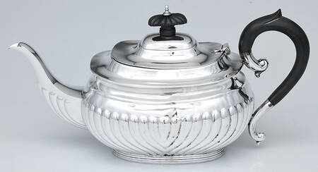 62 (Sterling, Hollowware) Teapot with Wood Handle