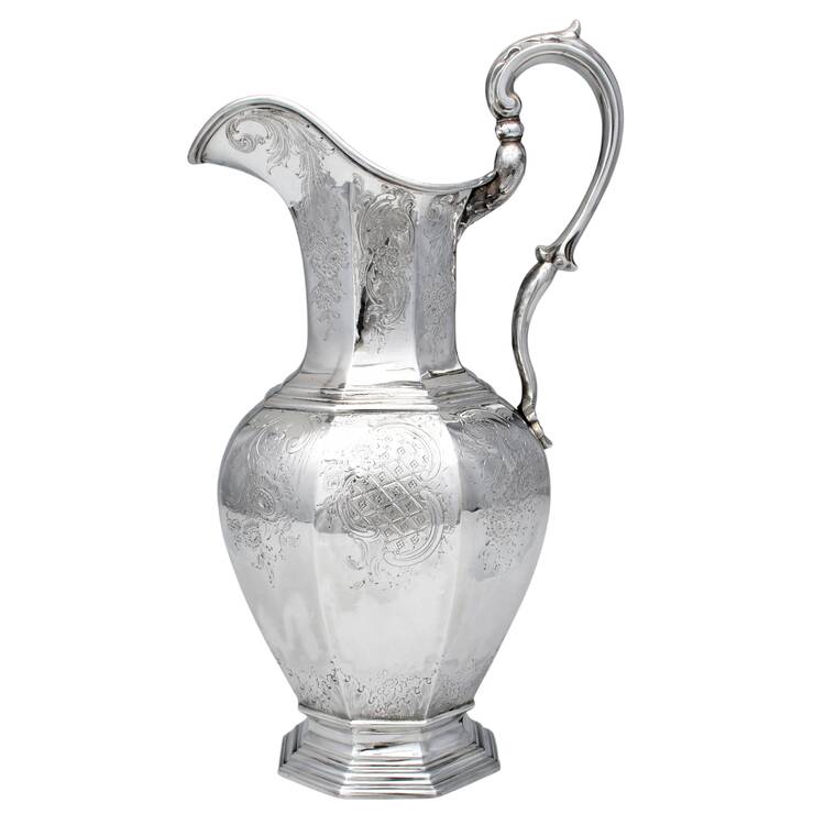 BTK2 (Coin Silver, Hollowware) Footed Ewer/Pitcher
