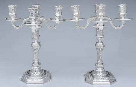 Louis Duperier (Silverplate, Hollowware) Pair of 4  Light Candelabra