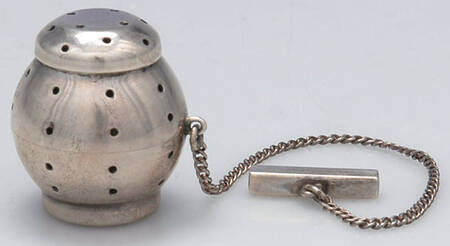Sterling Hollowware Individual Tea Ball & Lid with Chain