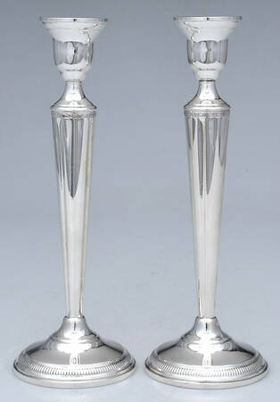 CS1 (Sterling Hollowware) Pair of 9" Weighted Candlesticks