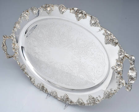 8208 (Silverplate, Hollowware) Large Footed Waiter Tray