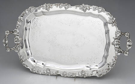8208 (Silverplate, Hollowware) Footed Silverplate Waiter Tray by F B Rogers