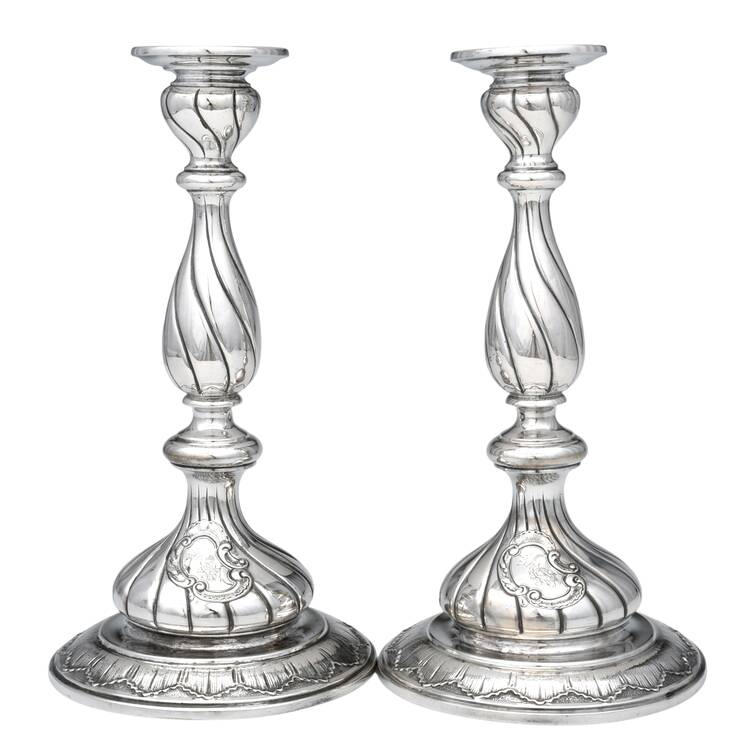 FMW2 (Sterling, Hollowware) Pair of 9" Candlesticks