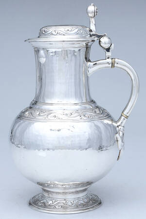 FXR (Sterling, Hollowware) Water Pitcher with Hinged Lid