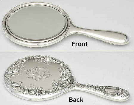 Dresden Rose (Sterling, Hollowware) Mirror with Handle