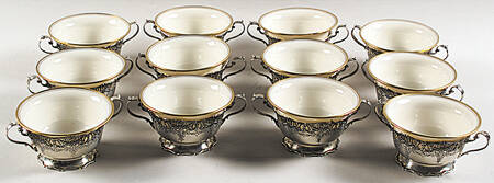 Sterling Hollowware Bouillon Cup/Liner - Set of 12