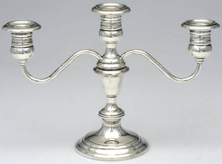 Puritan (Sterling, Hollowware) 8" Weighted 3 Light Candelabra
