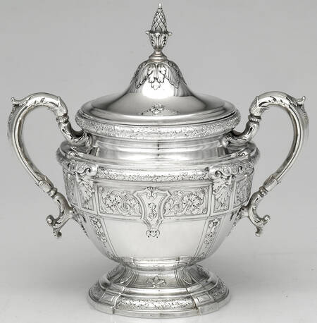 Florentine-Florenz (Sterling, 1901, Hollowware) Sugar Bowl & Lid