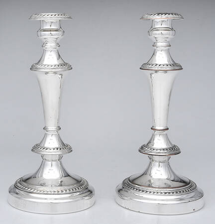 GDS7 (Silverplate, Hollowware) Pair of 12" Candlesticks