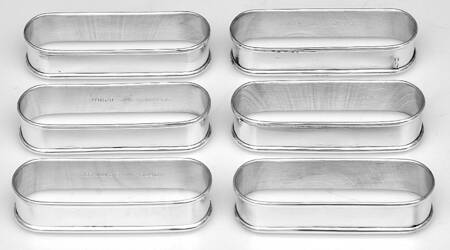 6290 (Sterling, Hollowware) (Set of 6) Oblong Napkin Rings