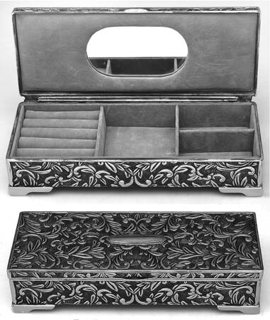 Silverplate Hollowware Jewelry Box with Hinged Lid