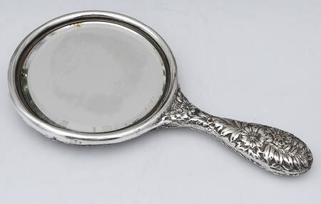Repousse Chased (Sterilng, Hollowware) Mirror with Handle