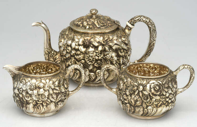Repousse Chased (Sterilng, Hollowware) 3 Piece Mini Tea Set