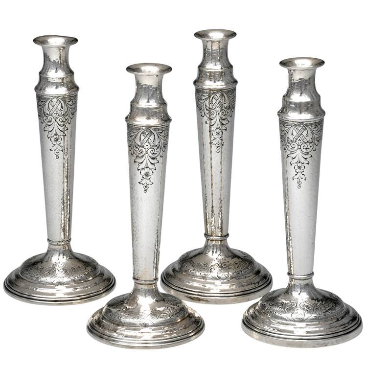 1317A (Sterling, Hollowware) Weighted Candlestick - Set of 4
