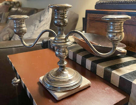 662 (Sterling, Hollowware) 3 Light Weighted Candelabra