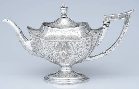 Plymouth-Engraved (Sterling, Hollowware) Teapot