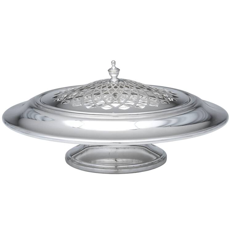 509 (Silverpltae, Hollowware) 11" Round Footed Centerpiece with Frog