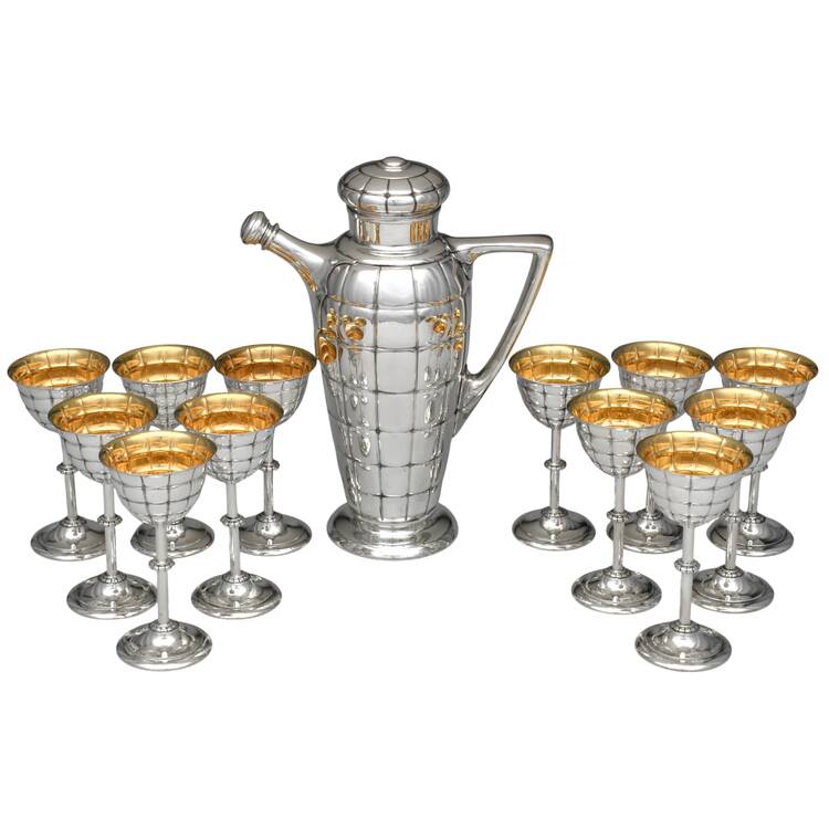 A13825 (Sterling, Hollowware) 13 Piece Cocktail Set (SLCW, SCOS)