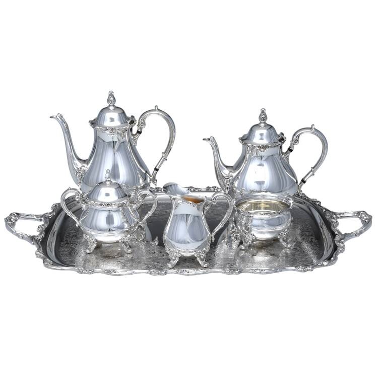 American Rose (Silverplate, Holloware) 6 Piece Tea Set (PCP, PTP, PCR, PSU, PWB, PWTL1)