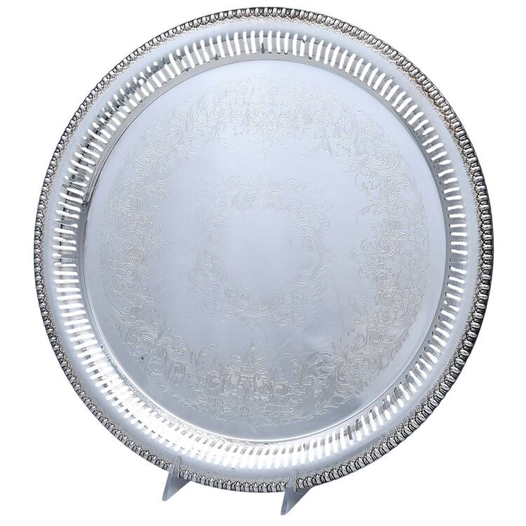 Brandon Hall (Silverplate, Hollowware) 14" Gallery Tray