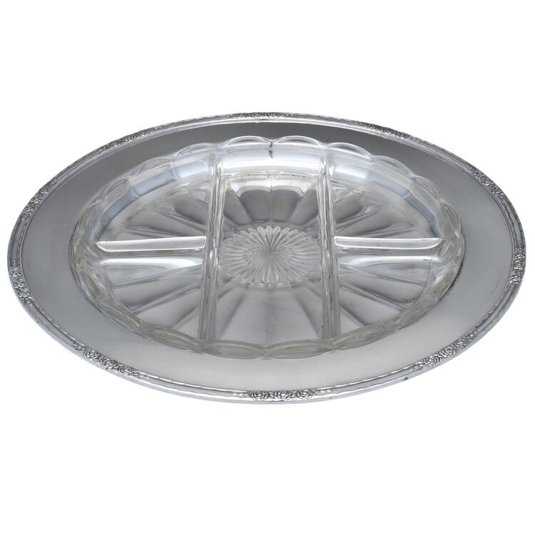 Camille (Silverplate, Hollowware) 5 Part Relish with Glass Liner(S)