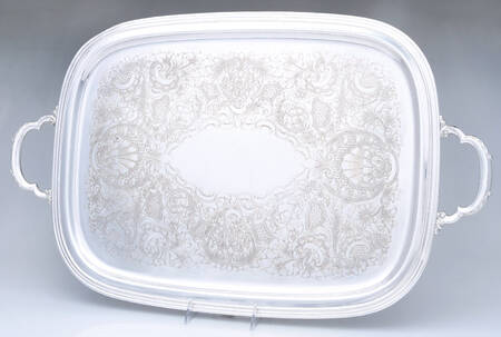 Georgian Castle (Silverplate, Hollowware) Large Silverplate Waiter Tray